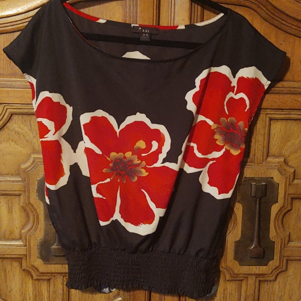 Sleeveless floral blouse